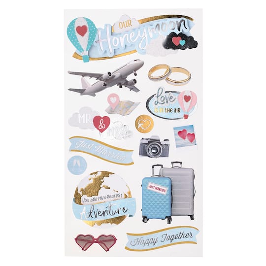 12 Pack: Honeymoon Stickers by Recollections&#x2122;